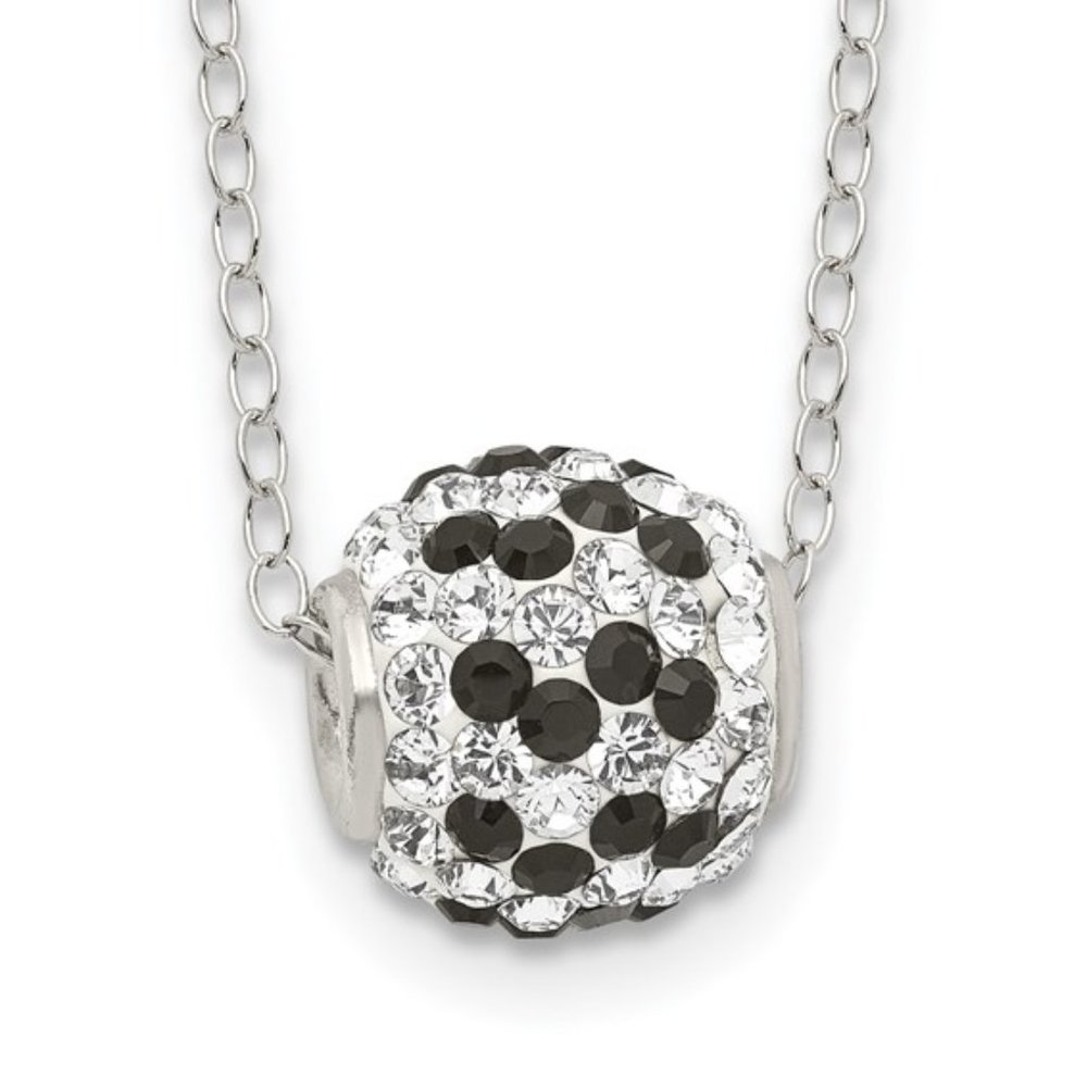 Silver Black White Stellux Crystal Necklace
